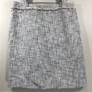 Abstract Textured Woven Embroidered Pencil Skirt